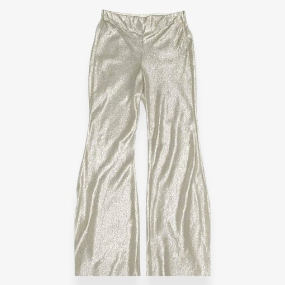 Chic Metallic Wide Leg Pants